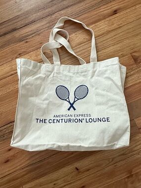 US Open 2026 AmEx Centurion Lounge Cream Canvas Tote Bag